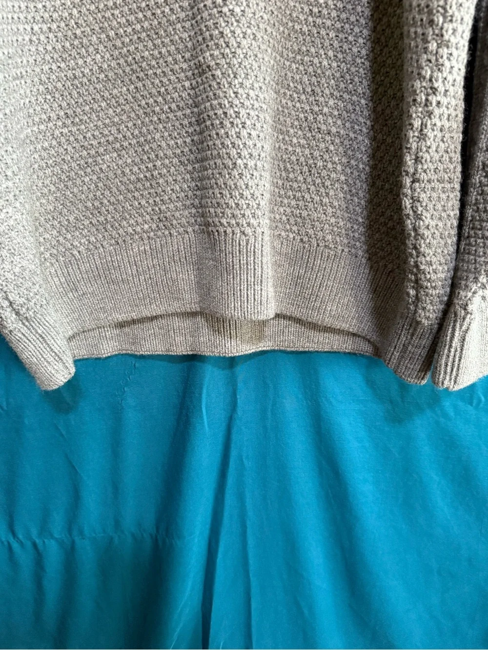 Men’s Grey Cable Knit Sweater with Gold Cross Emblem - Made by Father Sons
